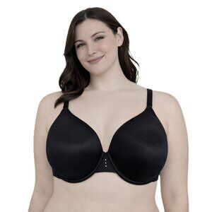 Cacique Intimates Bra 42D Black Underwire T-Shirt  Rhinestone Detail